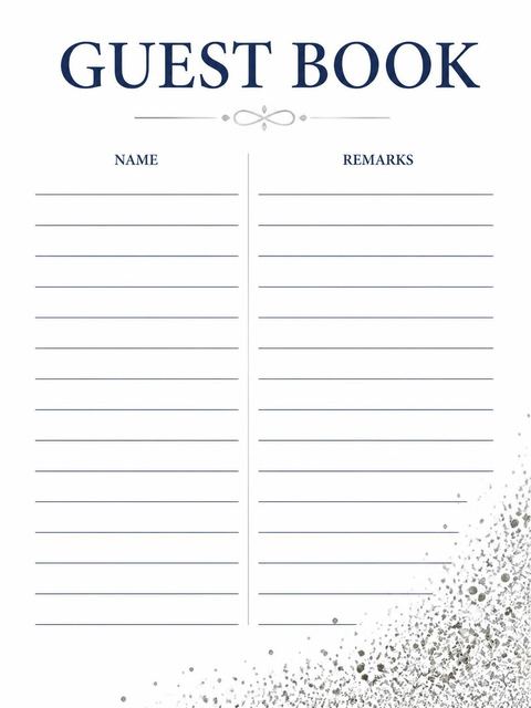 Guest sign-in sheet in the Silver Metallic 80th Birthday Invitation design