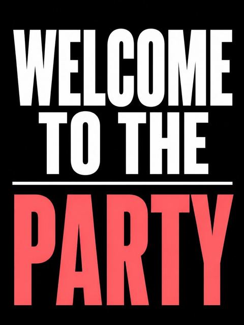Welcome sign in the Neon Red Minimalist 12th Birthday Invitation design