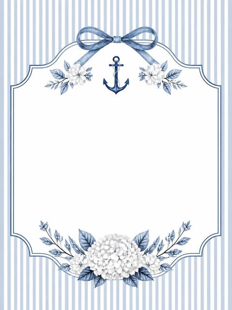 Place card in the Blue Pinstripe Nautical Bridal Shower design