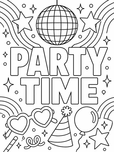 Coloring sheet in the Burnt Orange 70s Typography Milestone design
