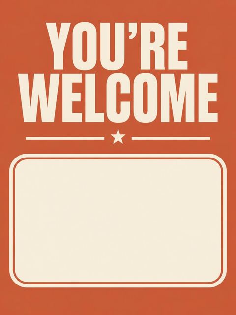 Place card in the Burnt Orange 70s Typography Milestone design