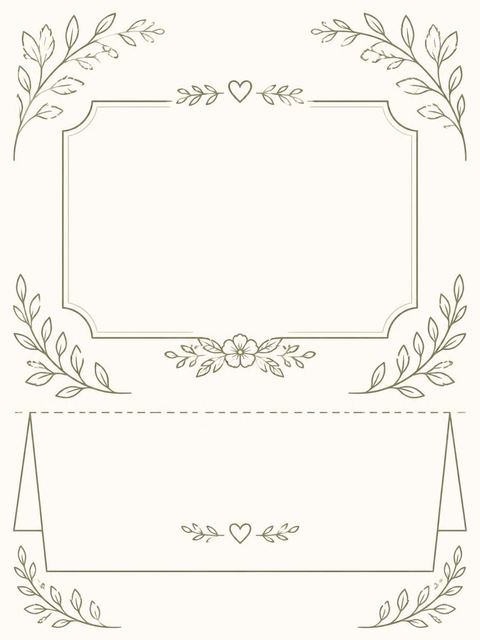 Place card in the Olive Green Floral Market Bridal Shower design