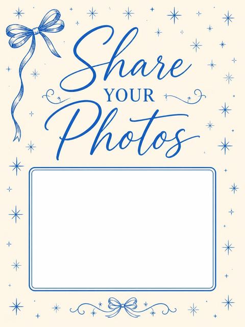 Hashtag card in the Blue Ribbon Star Sweet Sixteen Birthday design