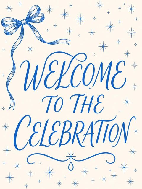 Welcome sign in the Blue Ribbon Star Sweet Sixteen Birthday design