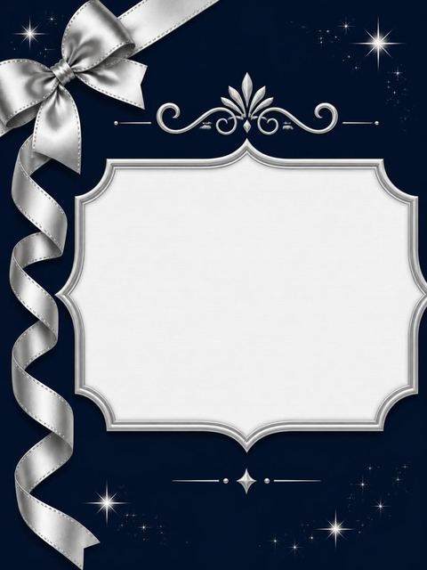 Place card in the Indigo Silver Ribbon 85th Birthday design