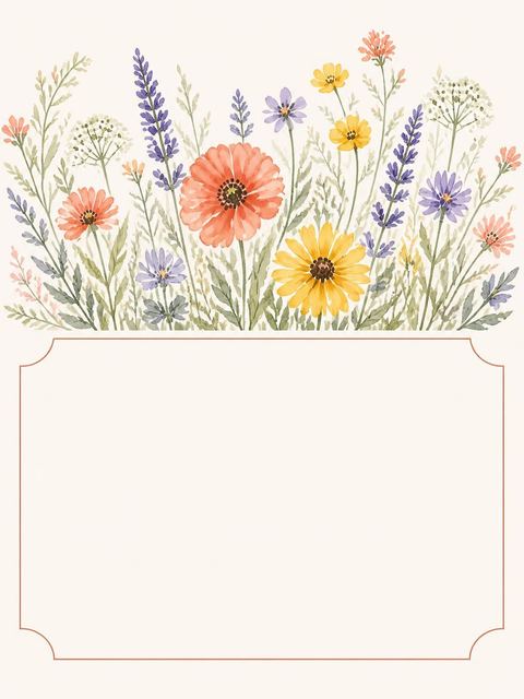 Place card in the Watercolor Wildflower Botanical Bridal Shower design