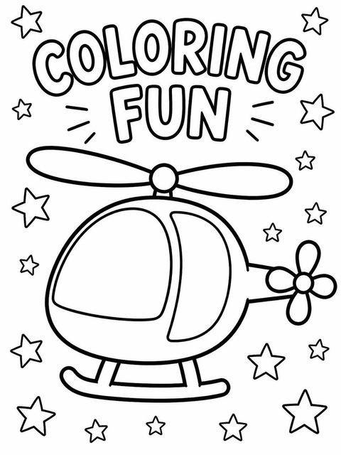 Coloring sheet in the Blue Crayon Helicopter 6th Birthday design