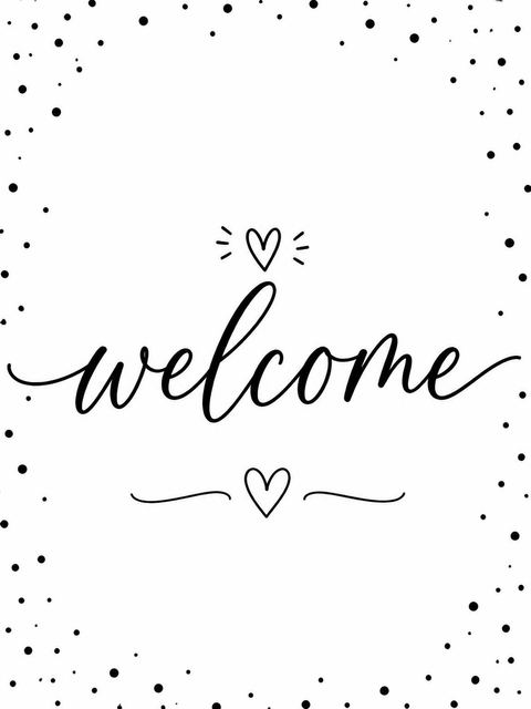 Welcome sign in the Black Script Minimalist Birthday Invitation design
