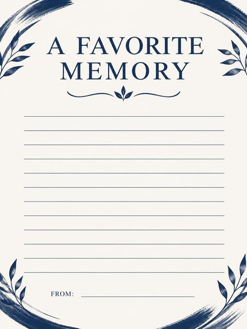 Memory card in the Indigo Brush-Lettered 75th Birthday Invitation design