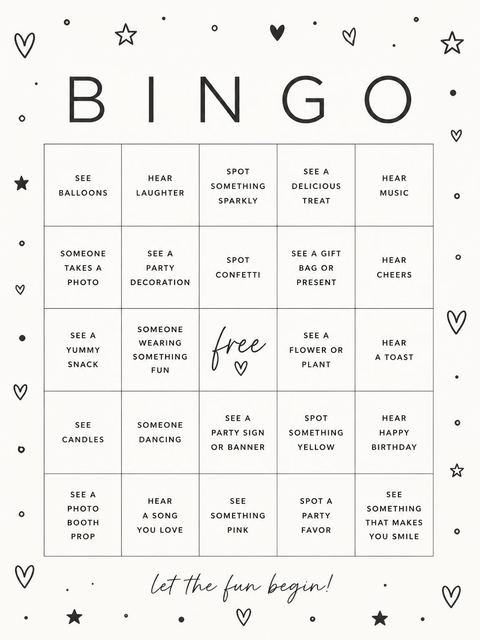 Bingo grid in the Off-White Minimalist Script 13th Birthday design