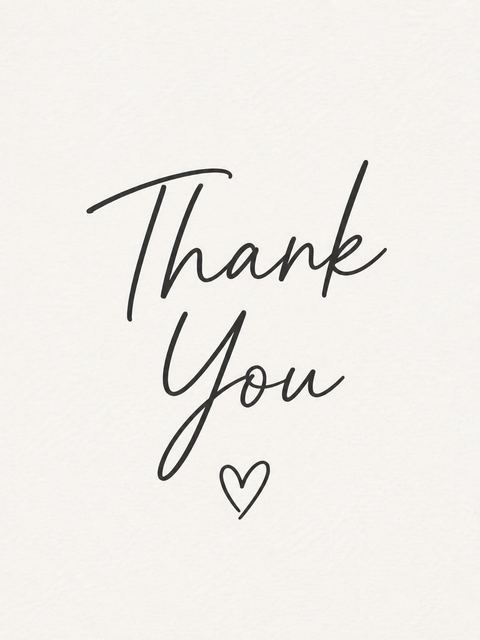 Thank-you flat in the Off-White Minimalist Script 13th Birthday design