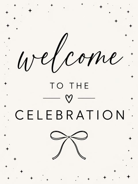 Welcome sign in the Off-White Minimalist Script 13th Birthday design