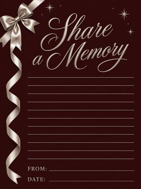 Memory card in the Burgundy Silver Ribbon 90th Birthday design