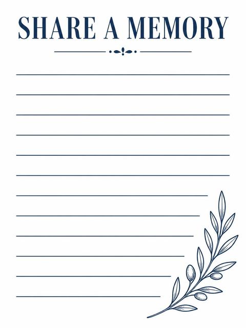 Memory card in the Navy Ink Champagne 40th Birthday Illustration design