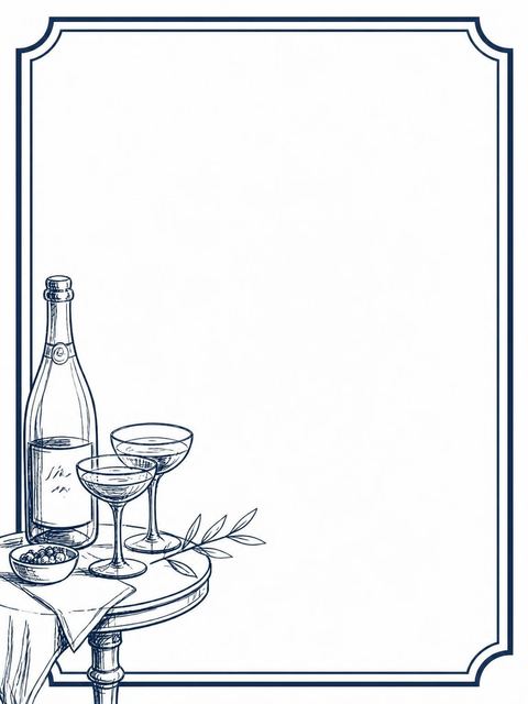 Place card in the Navy Ink Champagne 40th Birthday Illustration design