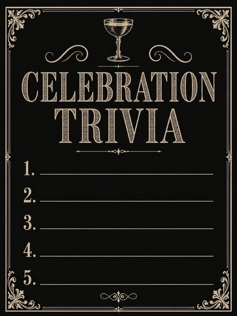 Couples trivia card in the Black Gold Coupe 50th Birthday design