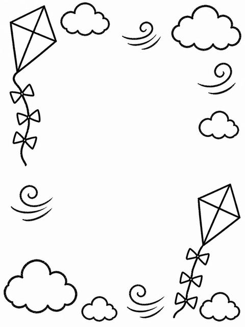 Coloring sheet in the Crayon Kite Illustration 9th Birthday Invitation design