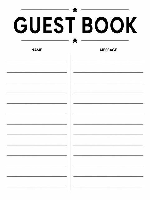 Guest sign-in sheet in the Minimalist Brush-Stroke 25th Birthday design