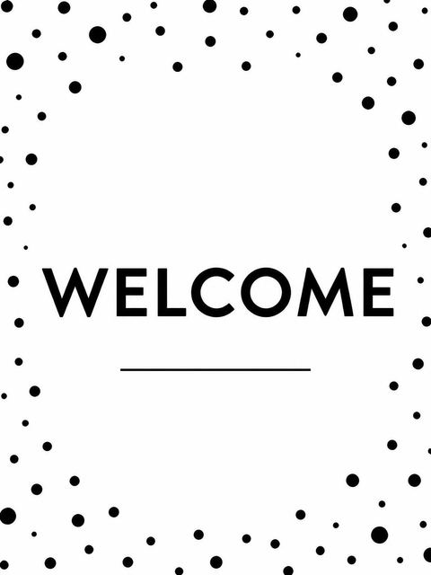 Welcome sign in the Minimalist Brush-Stroke 25th Birthday design