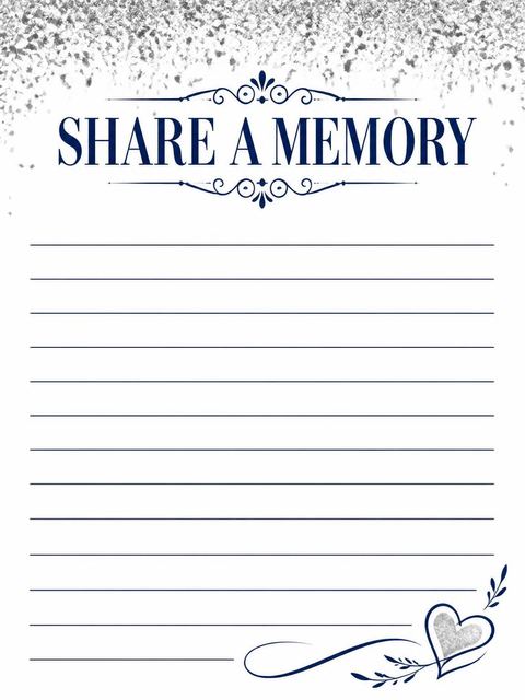 Memory card in the Silver Foil Navy 80th Birthday design