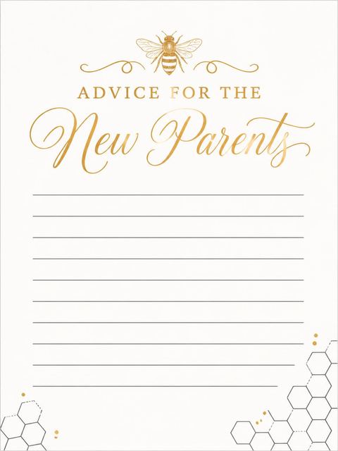 Advice card in the Little Hunny Bee Gender Reveal design
