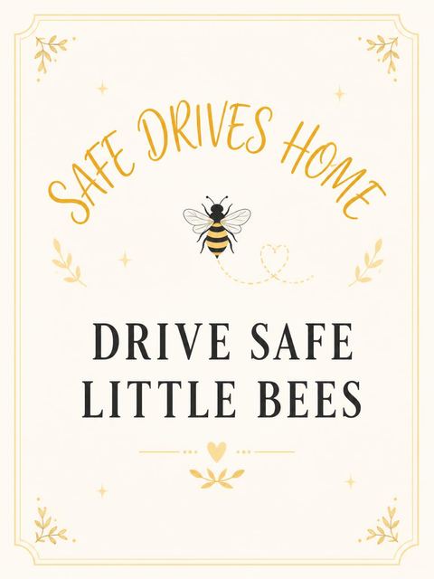 Goodbye card in the Little Hunny Bee Gender Reveal design