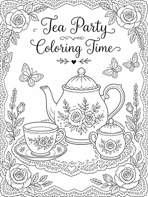 Coloring sheet in the Lavender Watercolor Floral 6th Birthday design