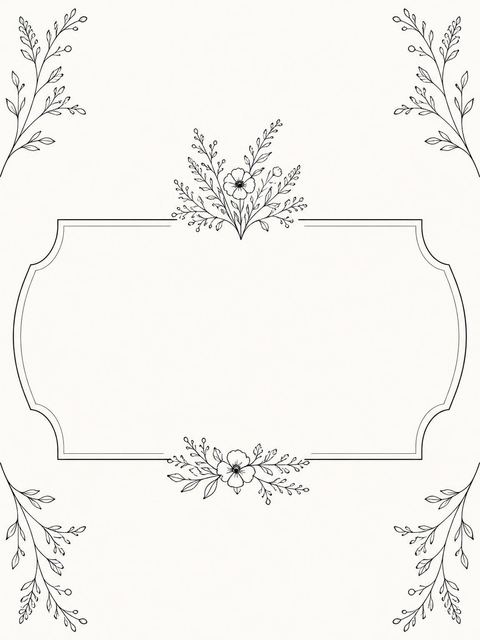 Place card in the Cream Fine-Line Wildflower Bridal Shower design
