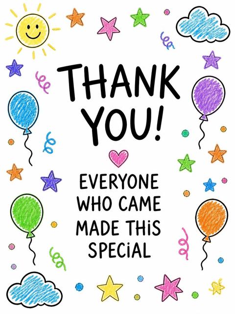 Thank-you flat in the Elephant 1st Birthday Invitation design
