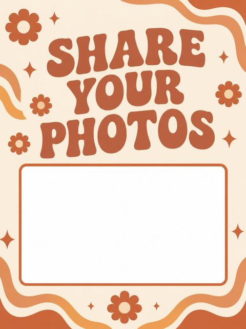 Hashtag card in the Burnt Orange Retro 1st Birthday design