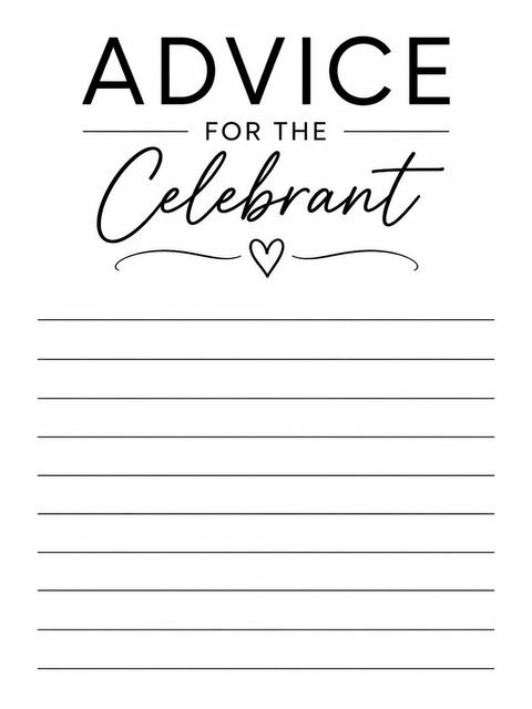 Advice card in the Minimalist Brush Script 35th Birthday design