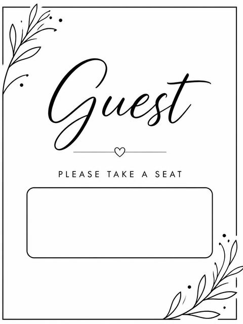 Place card in the Minimalist Brush Script 35th Birthday design