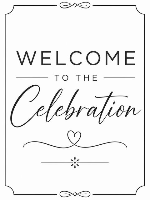 Welcome sign in the Minimalist Brush Script 35th Birthday design