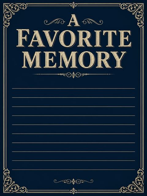 Memory card in the Navy Cream Vintage Border 40th Birthday design