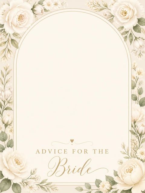 Advice card in the Emerald Peony Bridal Shower design