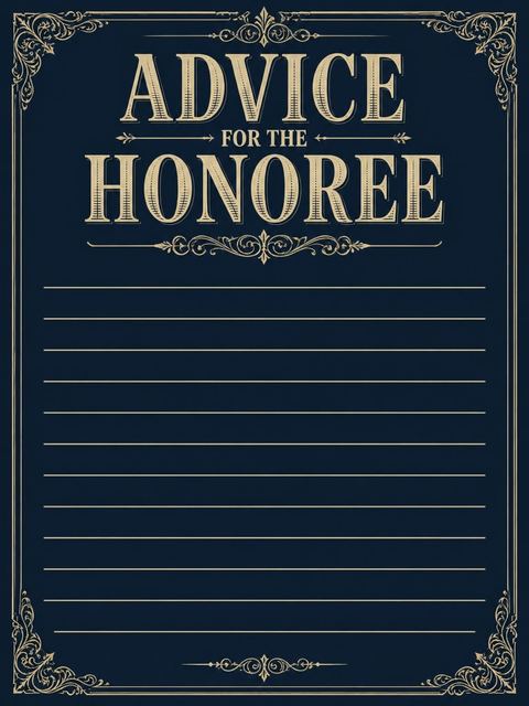 Advice card in the Navy Gold Filigree Birthday Invitation design