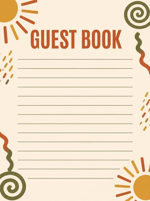 Guest sign-in sheet in the Terracotta Sage Abstract Birthday Invitation design