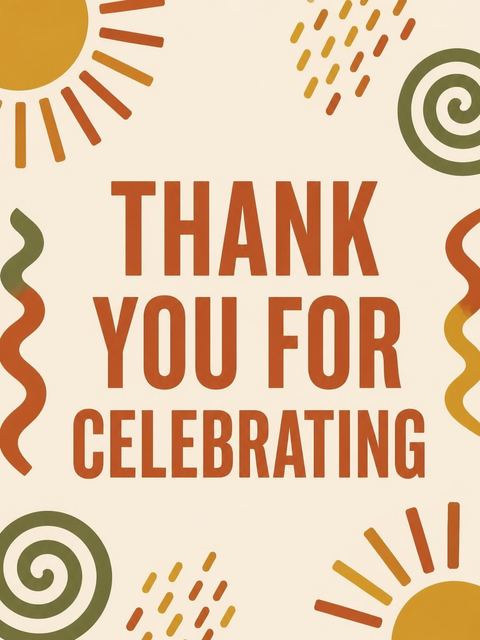 Thank-you flat in the Terracotta Sage Abstract Birthday Invitation design