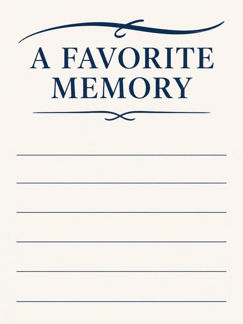 Memory card in the Navy Brush Script 75th Birthday design