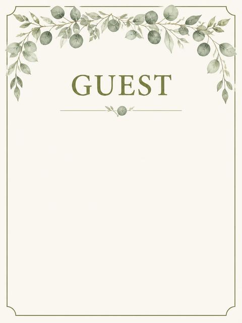 Place card in the Watercolor Eucalyptus Leaf Bridal Shower design