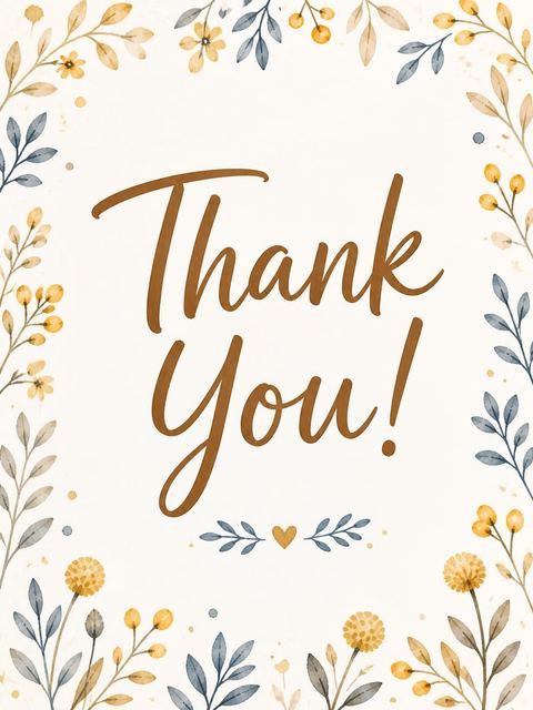 Thank-you flat in the Watercolor Platypus First Birthday Invitation design