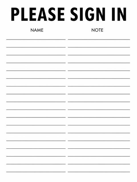 Guest sign-in sheet in the Minimalist Black and White 80th Birthday design