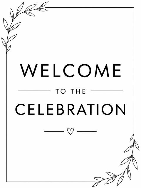 Welcome sign in the Minimalist Black and White 80th Birthday design