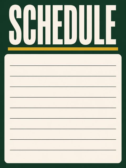 Program / agenda in the Dark Green Bold Typography 21st Birthday design