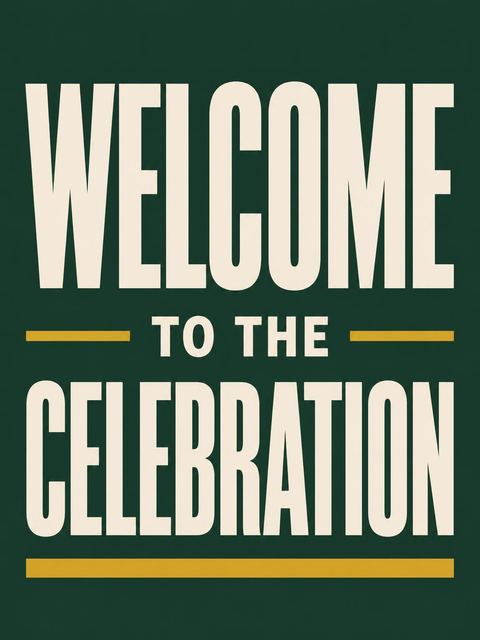 Welcome sign in the Dark Green Bold Typography 21st Birthday design