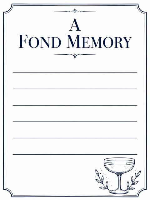 Memory card in the Navy Ink Champagne 70th Birthday design