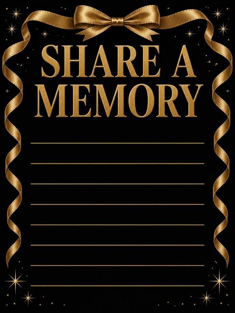 Memory card in the Gold Ribbon Black 65th Birthday design