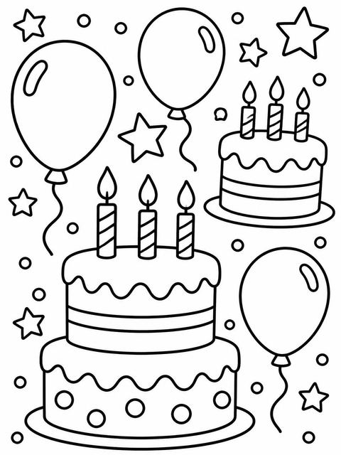Coloring sheet in the Minimalist Yellow Bold Typography 3rd Birthday design