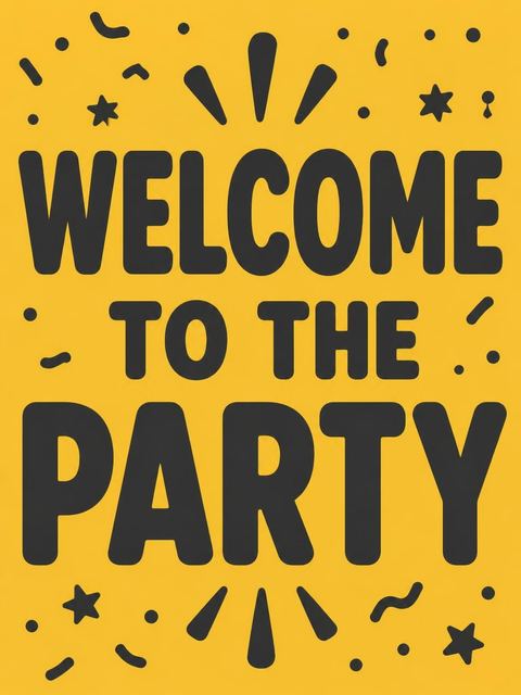 Welcome sign in the Minimalist Yellow Bold Typography 3rd Birthday design