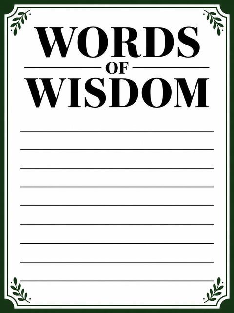 Advice card in the Forest Green Bold Serif 50th Birthday design